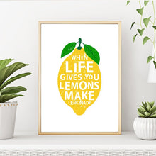 Load image into Gallery viewer, Canvas Painting When Life Gives You Lemons Make Lemonades Quotes Art Poster
