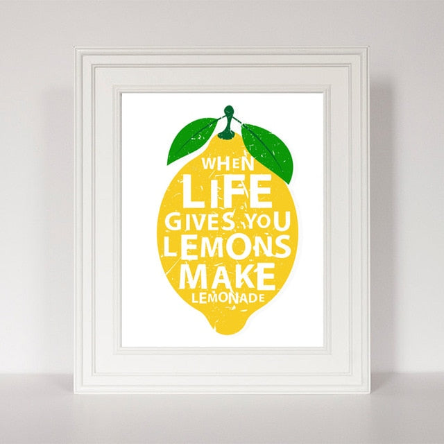 Canvas Painting When Life Gives You Lemons Make Lemonades Quotes Art Poster